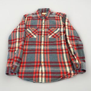 Wallace & Barnes Flannel Shirt Mens Medium Plaid Classic Long Sleeve